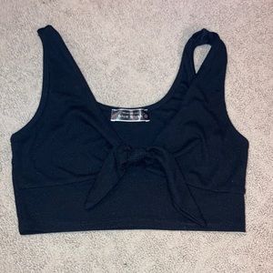 Black bow crop top S